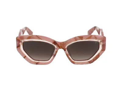 Philipp Plein Eyewear Cat Eye Frame Sunglasses In Pink