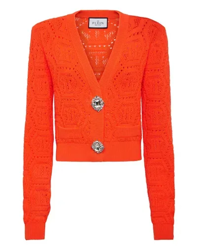 Philipp Plein Patterned-knit Cardigan In Multi