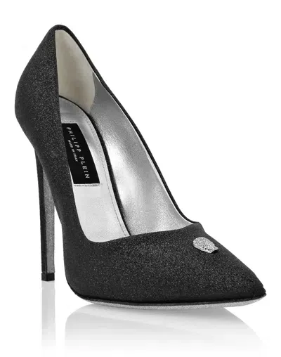 Philipp Plein Glitter-detailed Stiletto Pumps In Black