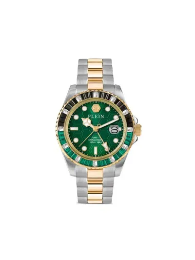 Philipp Plein Gmt-i Challenger Baguettes 44mm In Green/two-tone