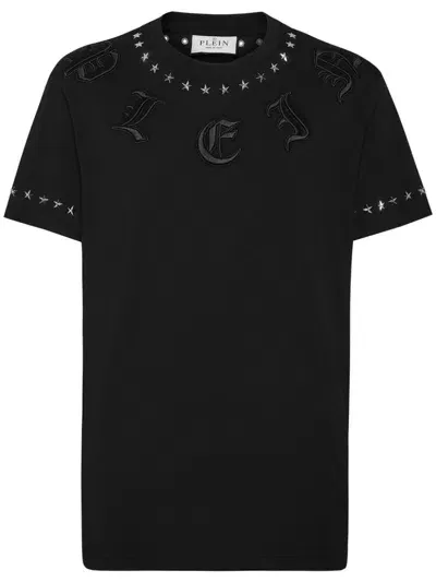 Philipp Plein Gothic-logo Round-neck T-shirt In Black