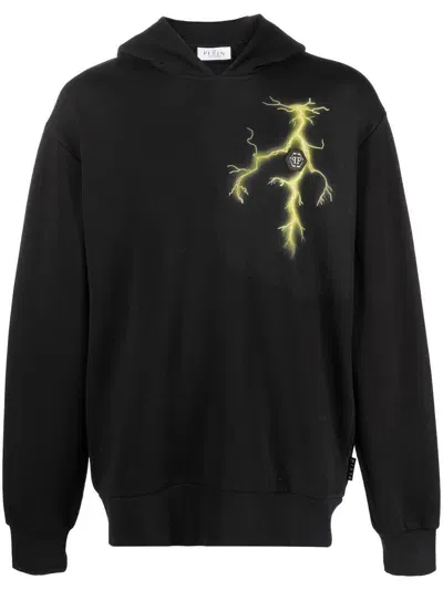 Philipp Plein Hoodie Mit Strassverziertem Gotik-print In Black