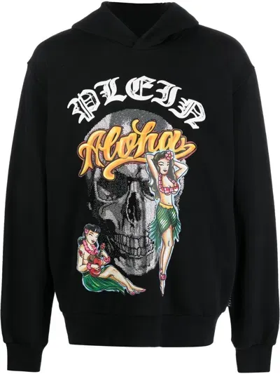 Philipp Plein Hawaii Graphic-print Hoodie In Black