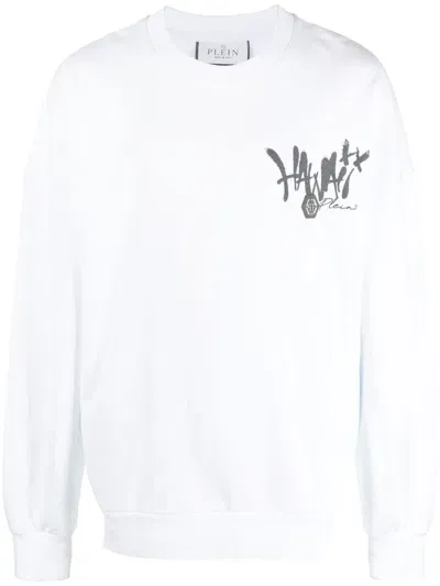 Philipp Plein Hawaii Long-sleeve Sweatshirt In White