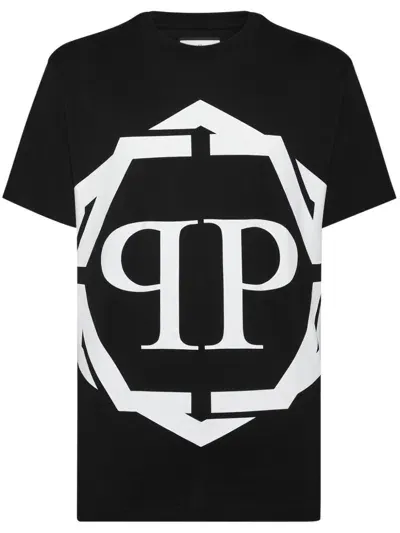 Philipp Plein Hexagon Round-neck T-shirt In Black