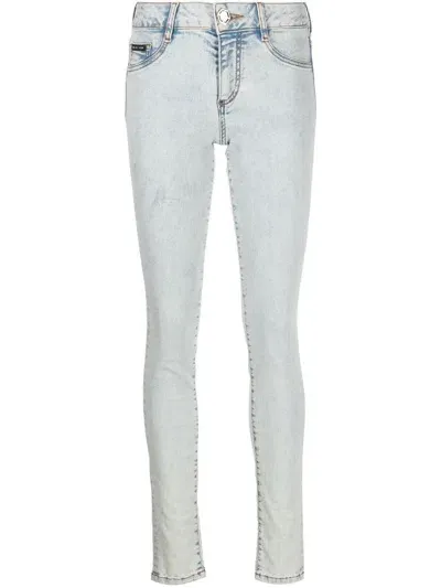 Philipp Plein High-rise Skinny-cut Jeans In Blue