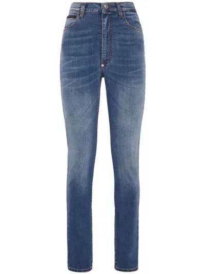 Philipp Plein High-rise Skinny Jeans In Blue