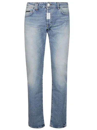 Philipp Plein Super Straight Jeans In Blue