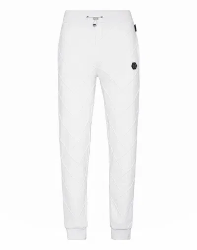 Philipp Plein Diamond-quilted Track Pants In White