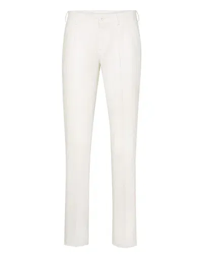 Philipp Plein Linen Tailored Trousers In White