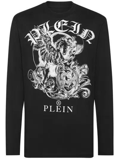 Philipp Plein Logo-print Cotton T-shirt In 黑色