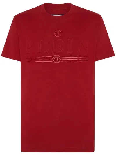 Philipp Plein Logo-print Cotton T-shirt In Red