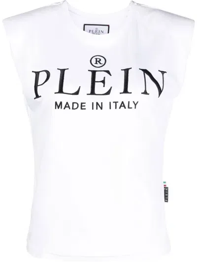 Philipp Plein Logo-print Cotton T-shirt In Weiss