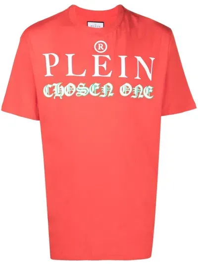 Philipp Plein Logo-print Detail T-shirt In Red