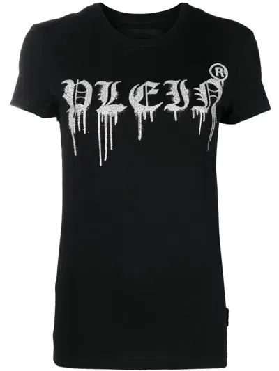 Philipp Plein Logo-print Round Neck T-shirt In Black