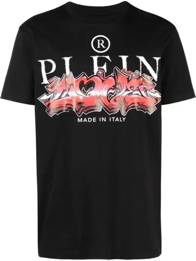 Philipp Plein T-shirt Mit Logo-print In Black