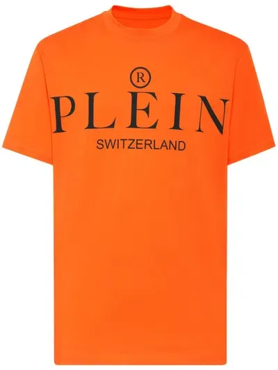 Philipp Plein Logo Print T-shirt In Orange