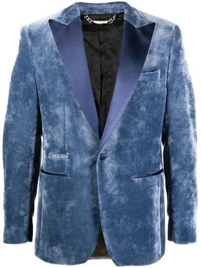 Philipp Plein Lord Fit Single-breasted Blazer In Grey