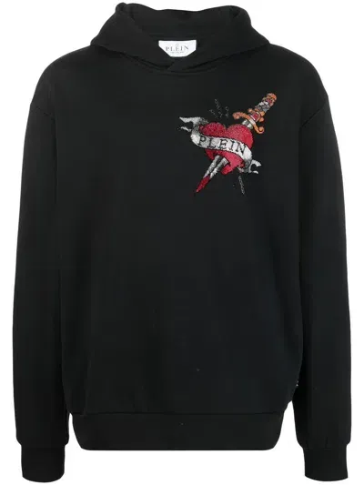 Philipp Plein Love Logo-print Hoodie In Schwarz