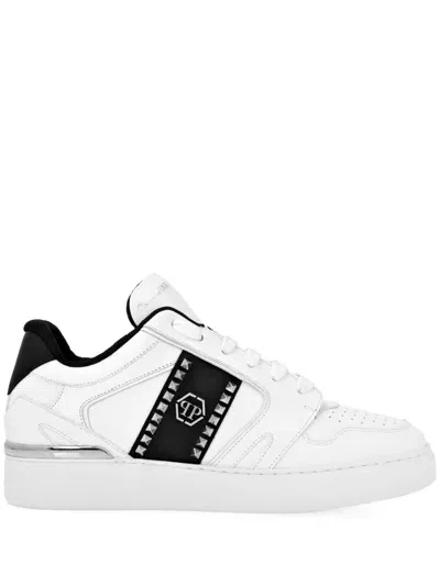 Philipp Plein Low-top Leather Sneakers In White