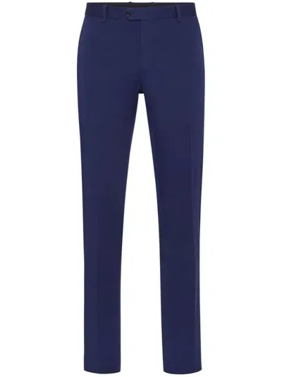 Philipp Plein Mid-rise Slim-fit Chinos In Blue