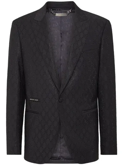 Philipp Plein Monogram-pattern Blazer In Black