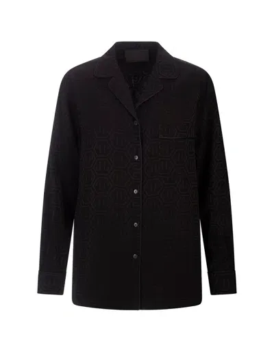 Philipp Plein Pijama Shirt Monogram In Black