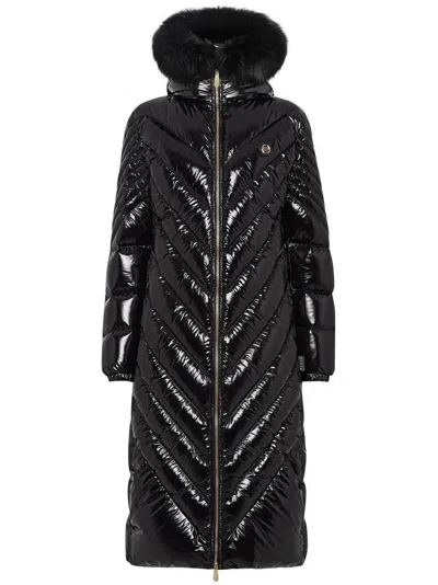 Philipp Plein Padded Down Hooded Coat In Black