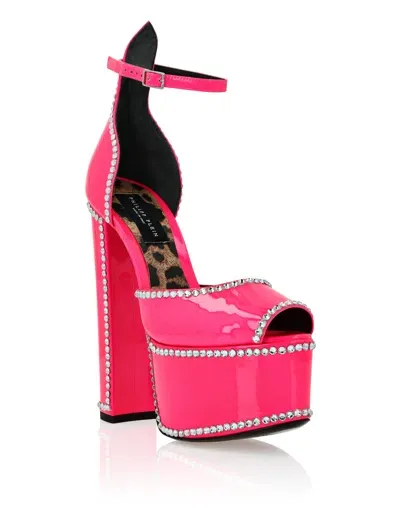 Philipp Plein Crystal-embellished Leather Sandals In Multi