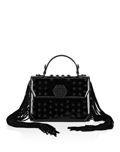 Philipp Plein Superheroin Patent-leather Bag In Black