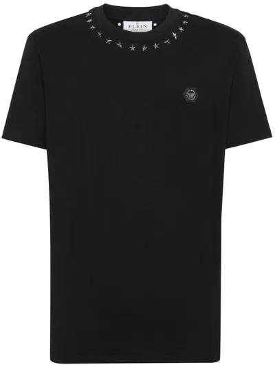 Philipp Plein Logo-appliqué Cotton T-shirt In Black