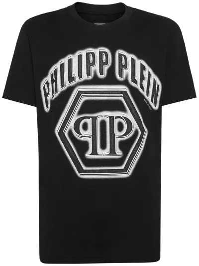 Philipp Plein Logo-print Cotton T-shirt In Black