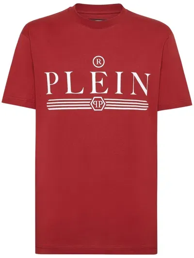 Philipp Plein Logo-print Cotton T-shirt In Red