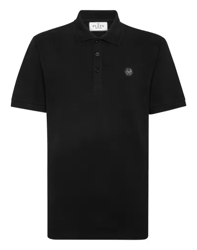 Philipp Plein Tattoo Cotton Polo Shirt In Black