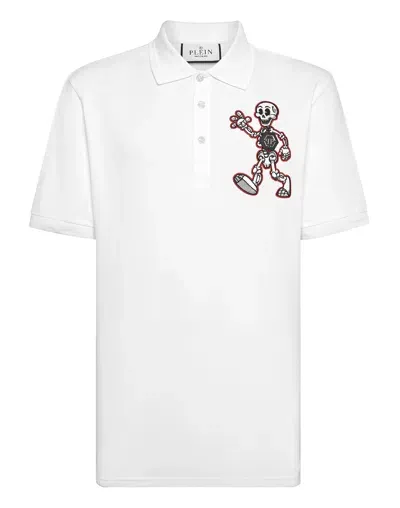 Philipp Plein Skully Gang Polo Shirt In White