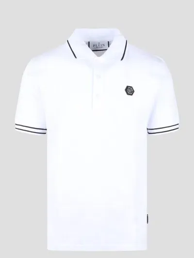 Philipp Plein Pp Hexagon Polo Shirt In Weiss