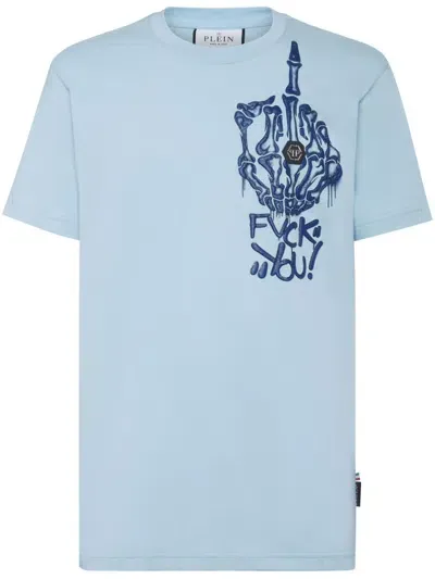 Philipp Plein Round-neck T-shirt In Blue