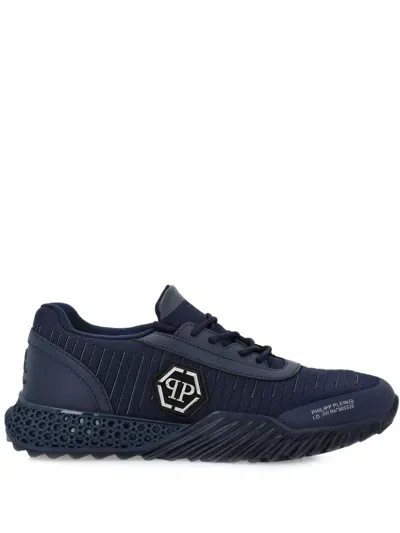 Philipp Plein Runner Hexagon Sneakers In Blue