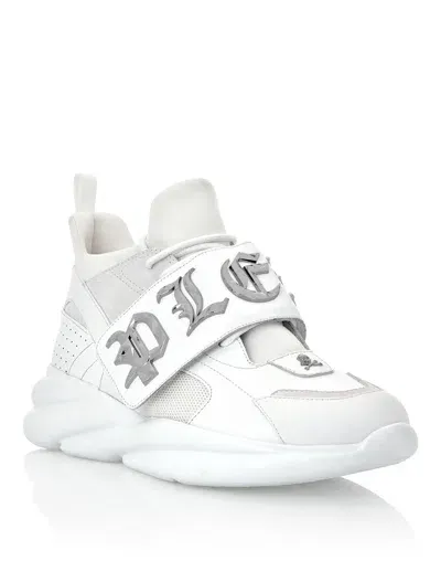 Philipp Plein Runner Gothic Lo-top Sneakers In White