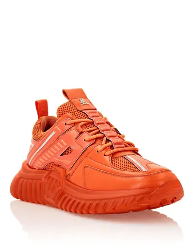 Philipp Plein Hexagon Runner Low-top Sneakers In Orange