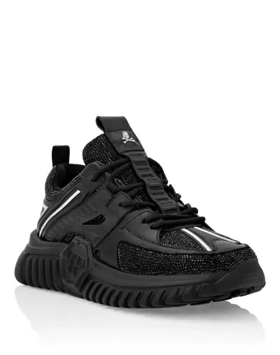 Philipp Plein Stones Runner Low-top Sneakers In Black