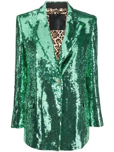 Philipp Plein Sequin-embellished Blazer In Grün