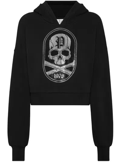 Philipp Plein Skull&bones Hoodie In Black