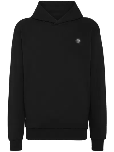 Philipp Plein Hoodie Mit Logo-patch In Black