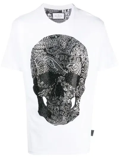 Philipp Plein Skull-print Cotton T-shirt In White