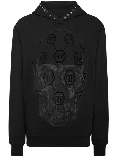 Philipp Plein Skull-print Hoodie In Black