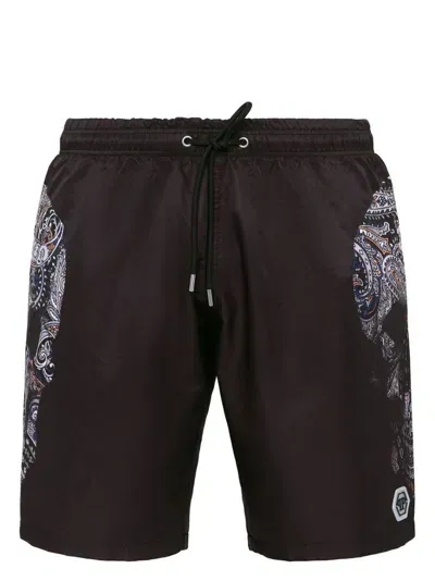 Philipp Plein Skull-print Swim Shorts In Black