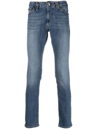 Philipp Plein Klassische Slim-fit-jeans In Blue