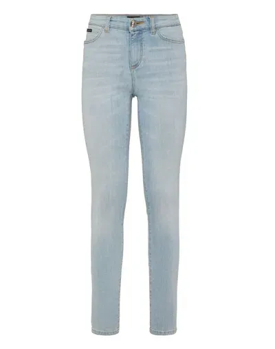 Philipp Plein High-waisted Jeggings In Blue