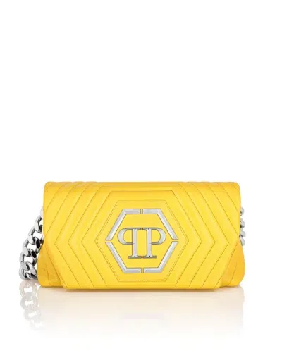 Philipp Plein Gesteppte Schultertasche In Yellow